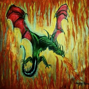 Dragon in fire